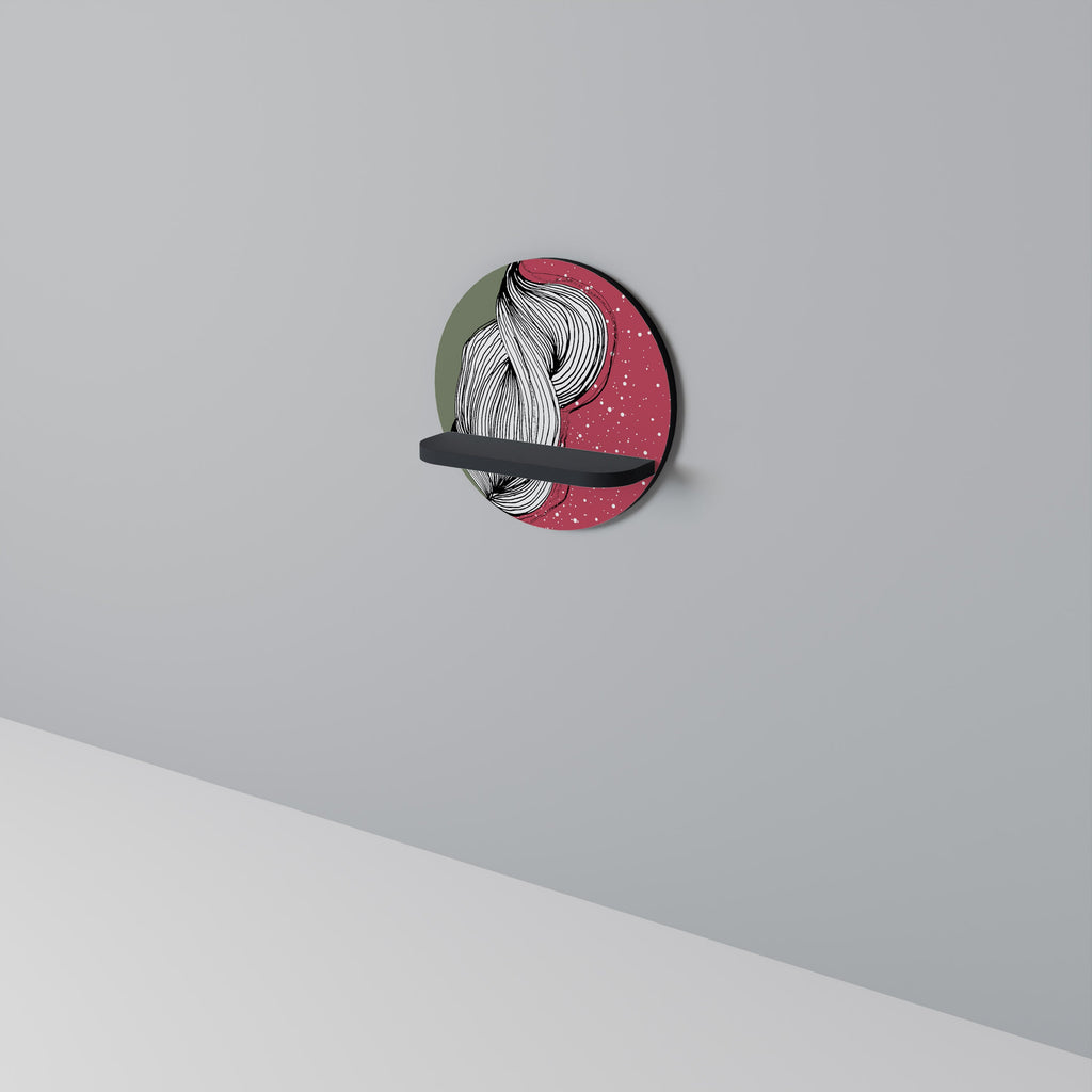 BE TOGETHER Prateleira Redonda Decorativa em Acabamento Preto