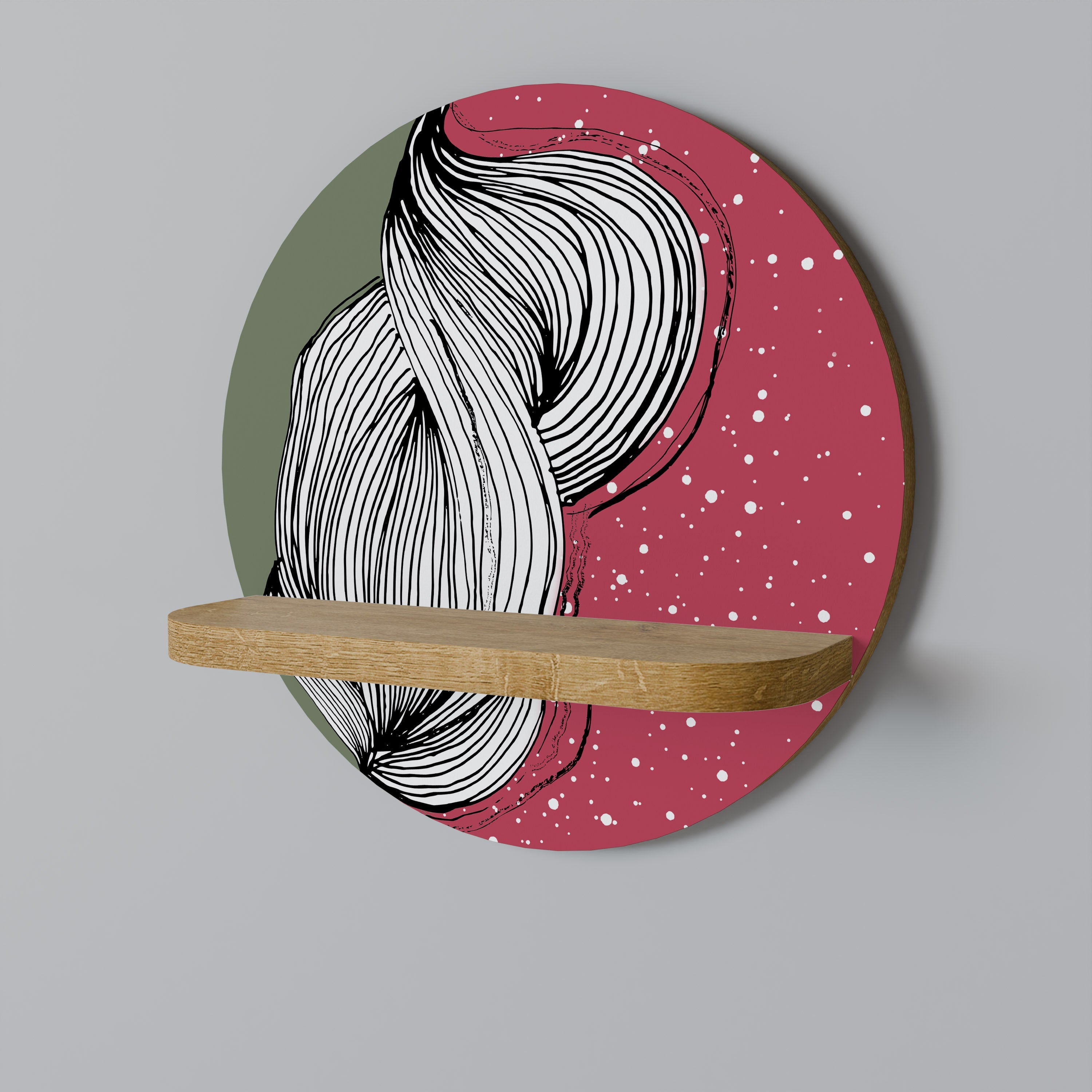 BE TOGETHER Prateleira Redonda Decorativa em Efeito Carvalho