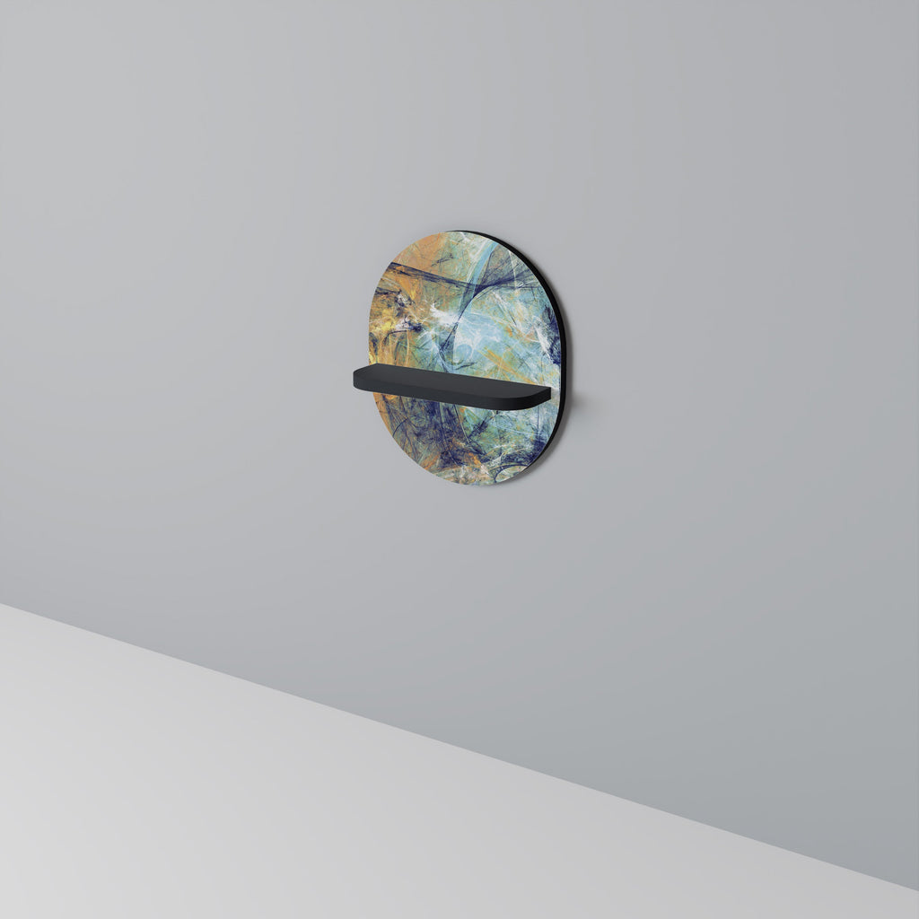 ABSTRACT THOUGHTS Prateleira Oval Decorativa em Acabamento Preto