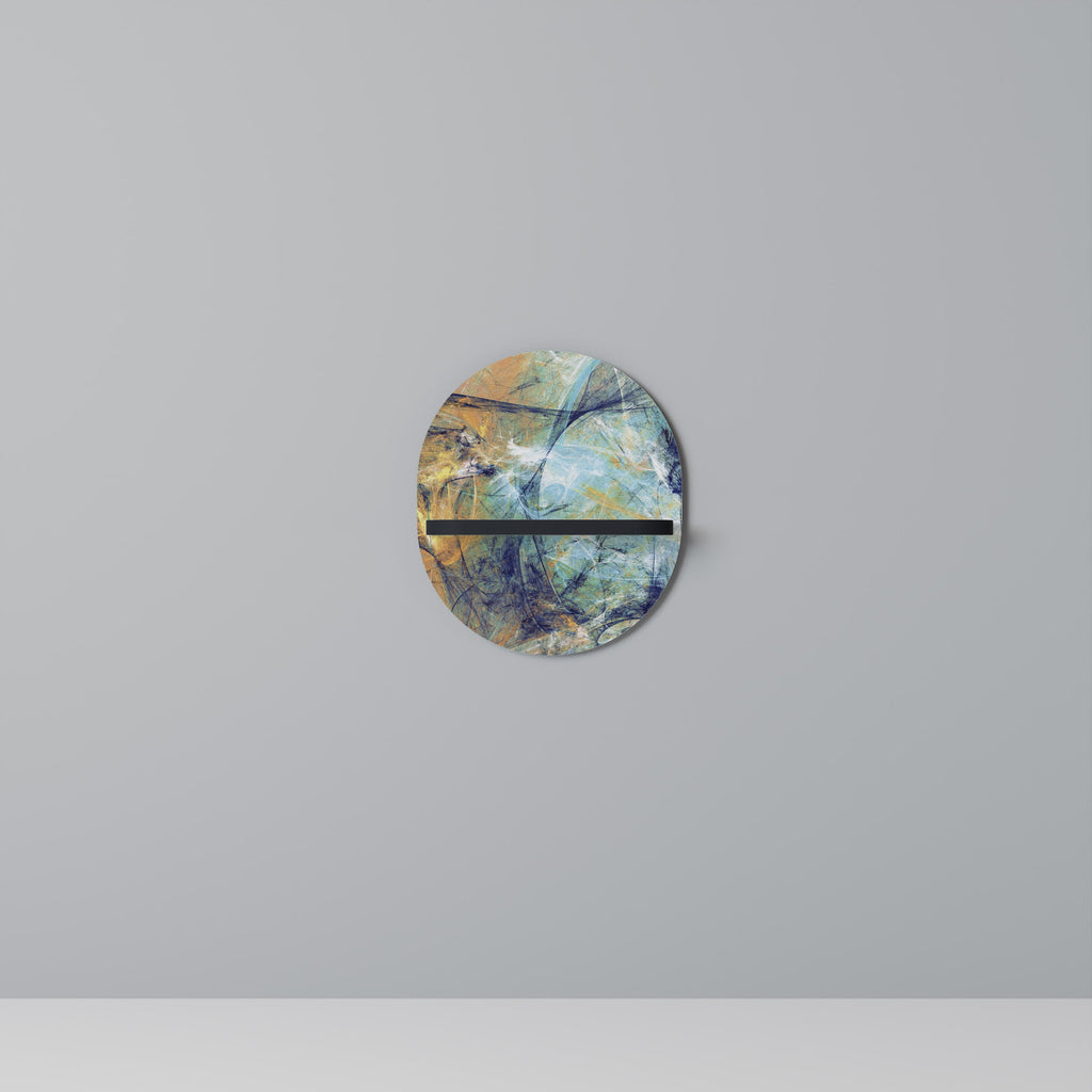 ABSTRACT THOUGHTS Prateleira Oval Decorativa em Acabamento Preto