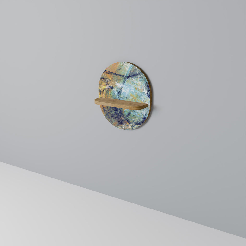 ABSTRACT THOUGHTS Prateleira Oval Decorativa em Efeito Carvalho