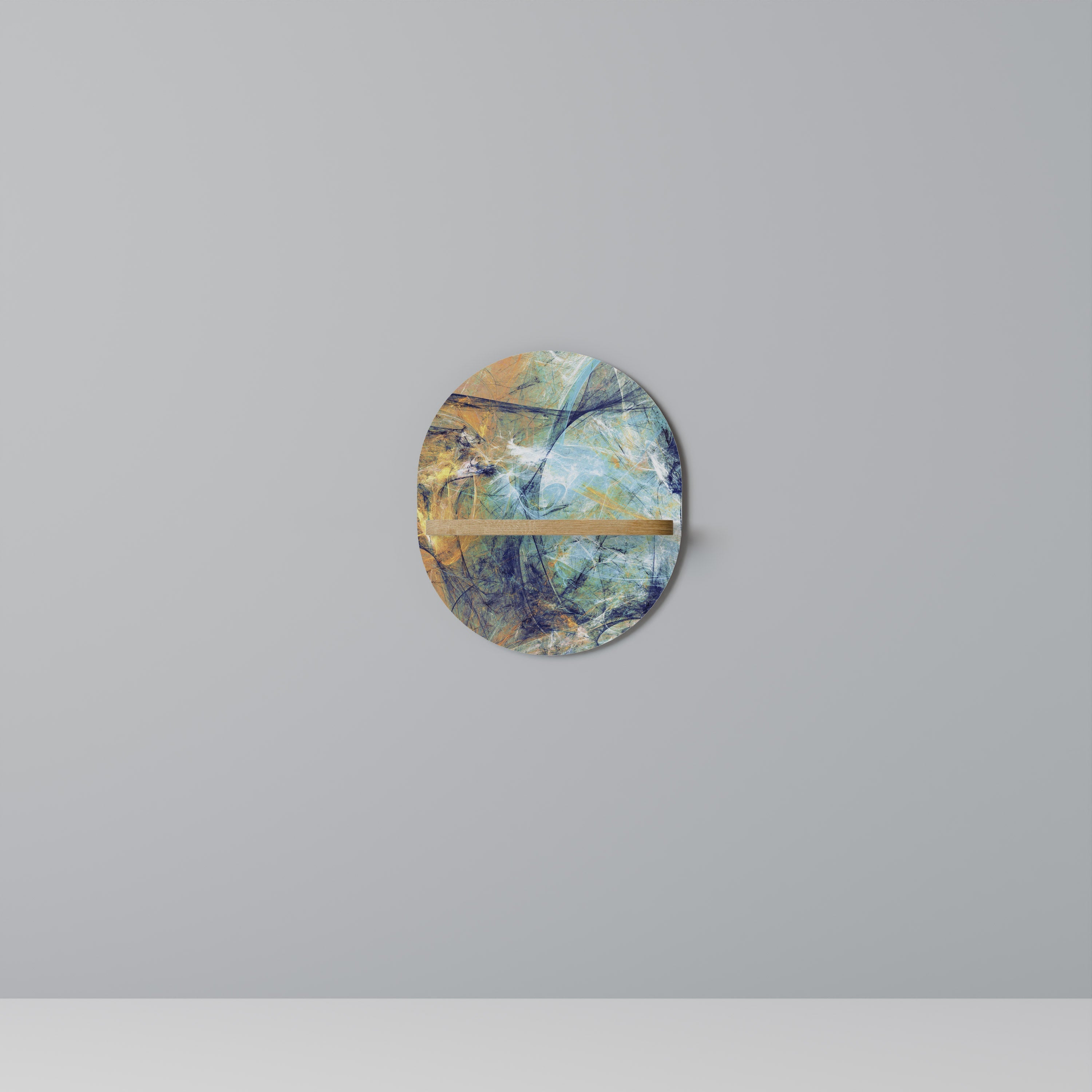 ABSTRACT THOUGHTS Prateleira Oval Decorativa em Efeito Carvalho