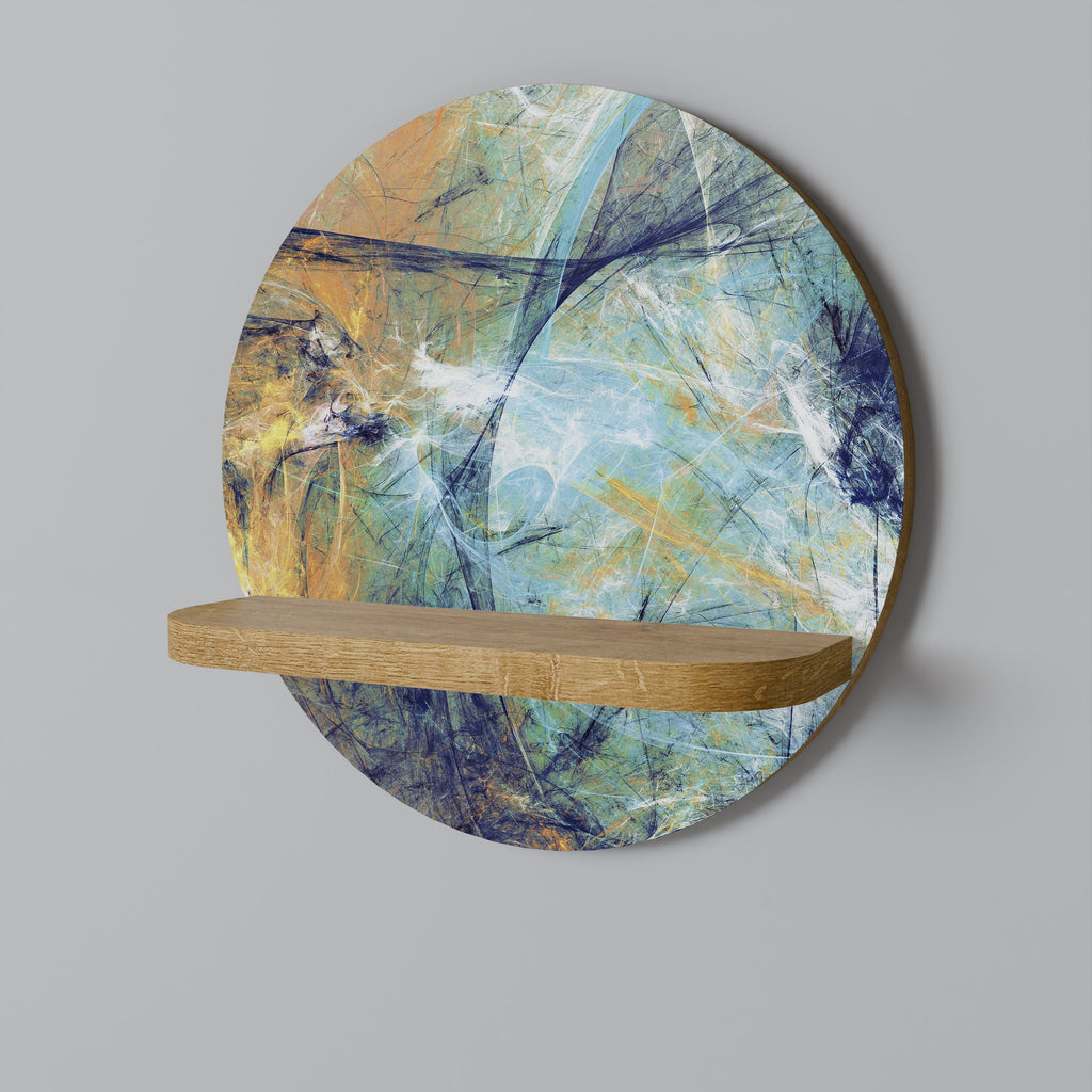 ABSTRACT THOUGHTS Prateleira Redonda Decorativa em Efeito Carvalho