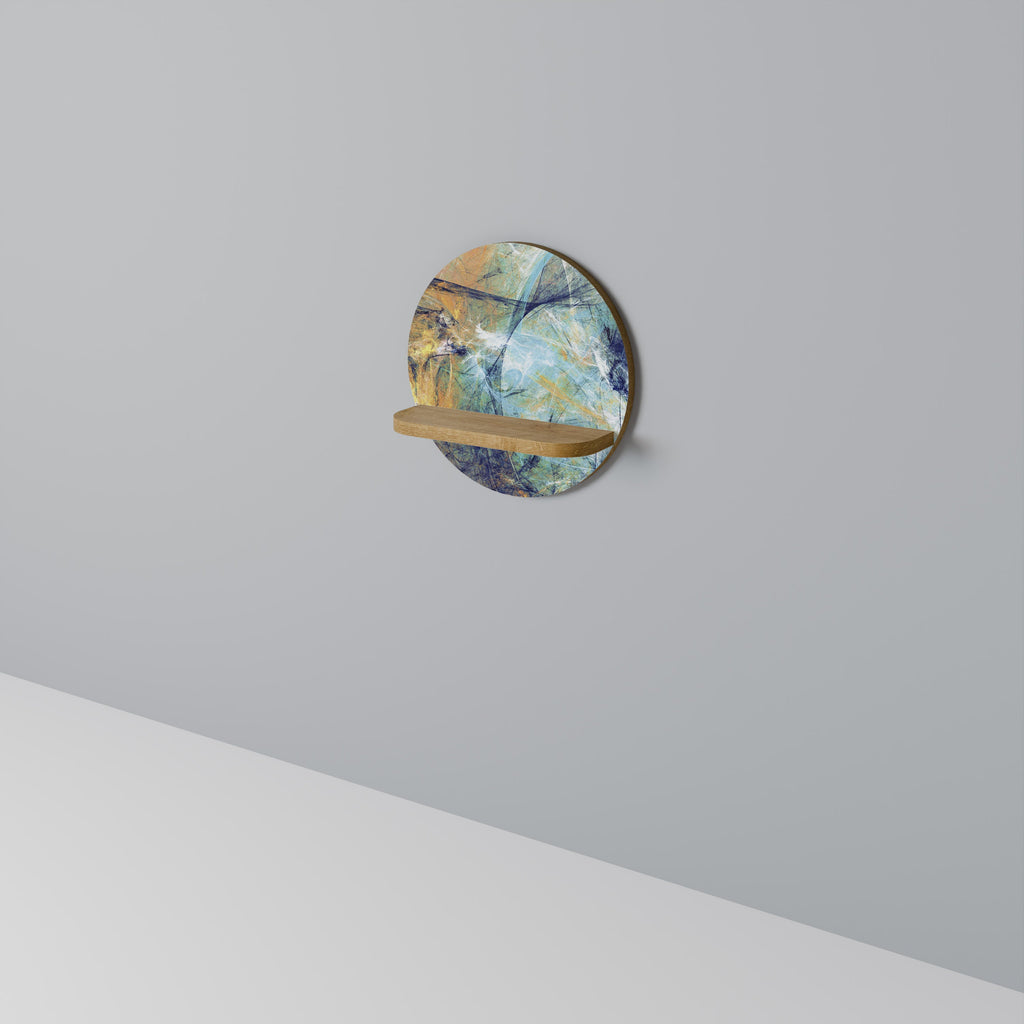 ABSTRACT THOUGHTS Prateleira Redonda Decorativa em Efeito Carvalho