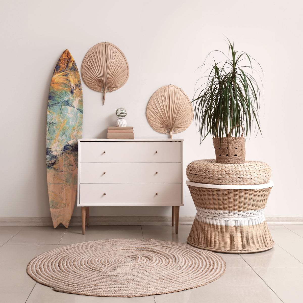 ABSTRACT THOUGHTS Painel Decorativo Prancha de Surf