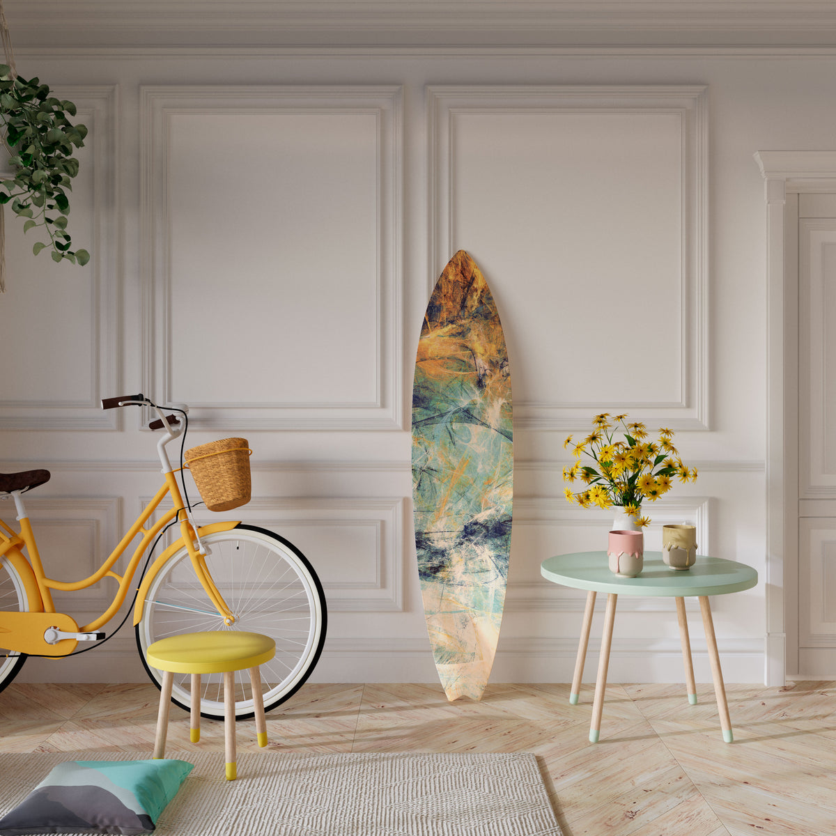 ABSTRACT THOUGHTS Painel Decorativo Prancha de Surf