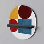 GEOMETRIC PUZZLE Prateleira Oval Decorativa em Acabamento Preto
