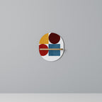 GEOMETRIC PUZZLE Prateleira Oval Decorativa em Efeito Carvalho