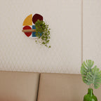 GEOMETRIC PUZZLE Prateleira Redonda Decorativa em Efeito Carvalho