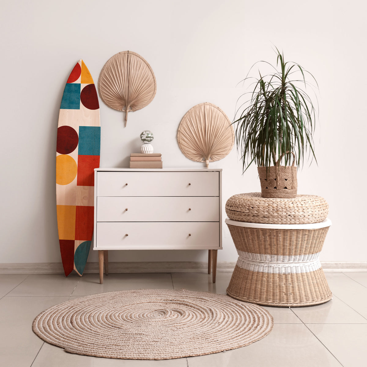 GEOMETRIC PUZZLE Painel Decorativo Prancha de Surf