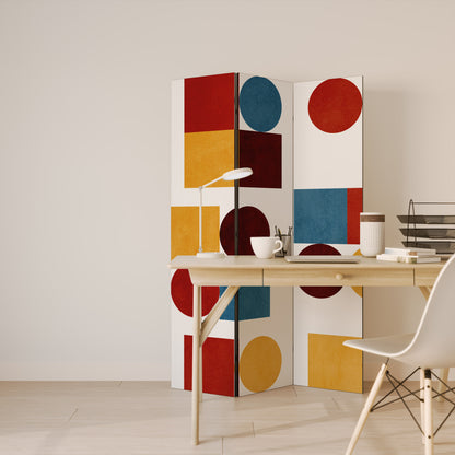 GEOMETRIC PUZZLE Biombo de 3 Painéis