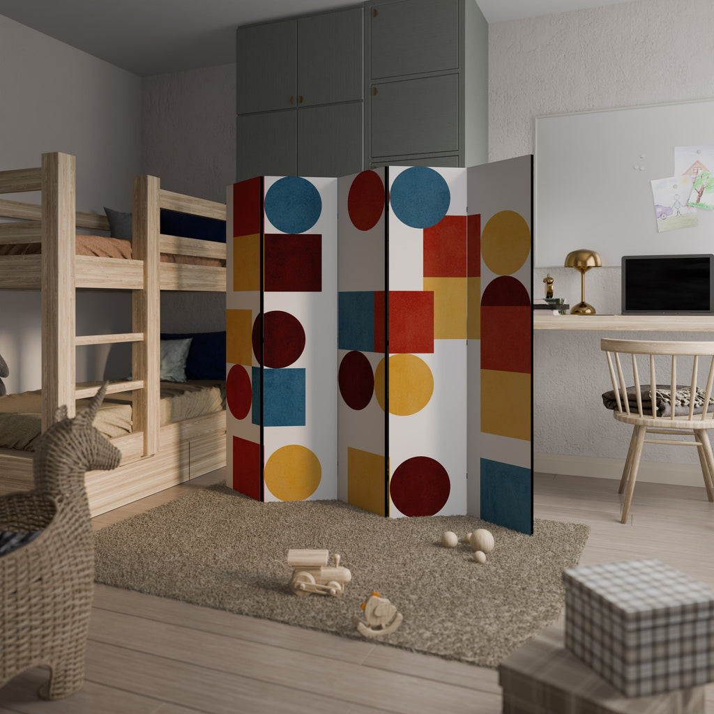 GEOMETRIC PUZZLE Biombo Decorativo de 5 Painéis