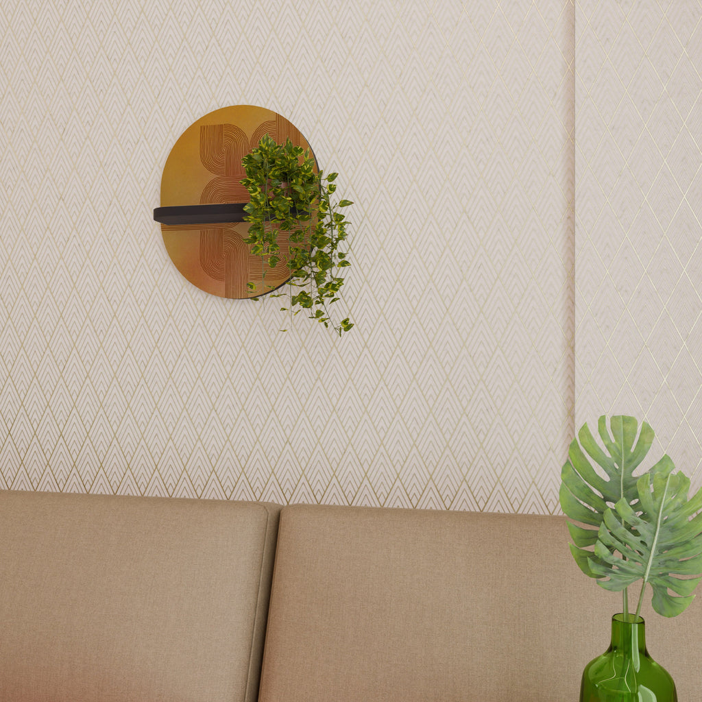 STRENGTHENING RELATION Prateleira Oval Decorativa em Acabamento Preto