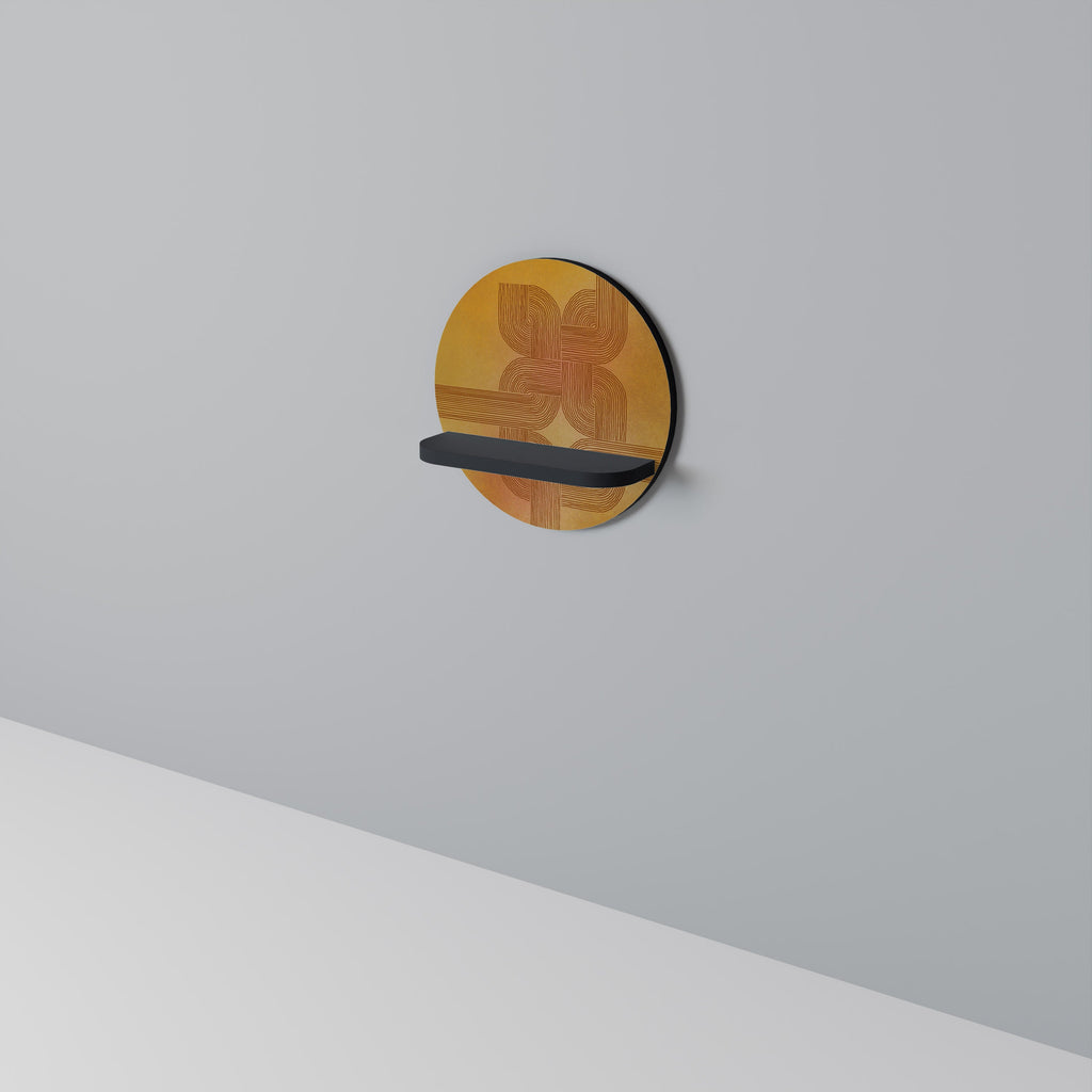 STRENGTHENING RELATION Prateleira Redonda Decorativa em Acabamento Preto