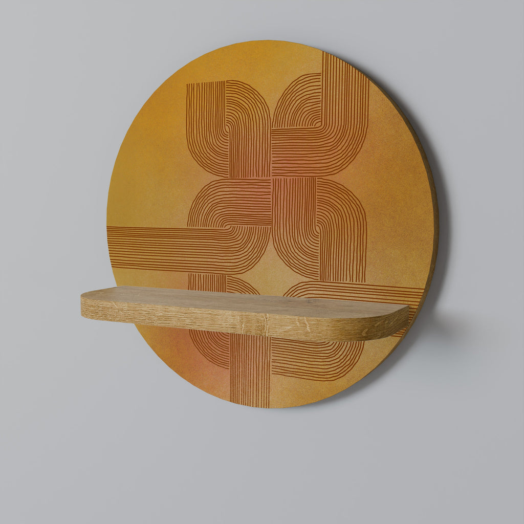 STRENGTHENING RELATION Prateleira Redonda Decorativa em Efeito Carvalho