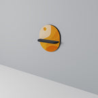 ORANGE ARRANGEMENT Prateleira Oval Decorativa em Acabamento Preto