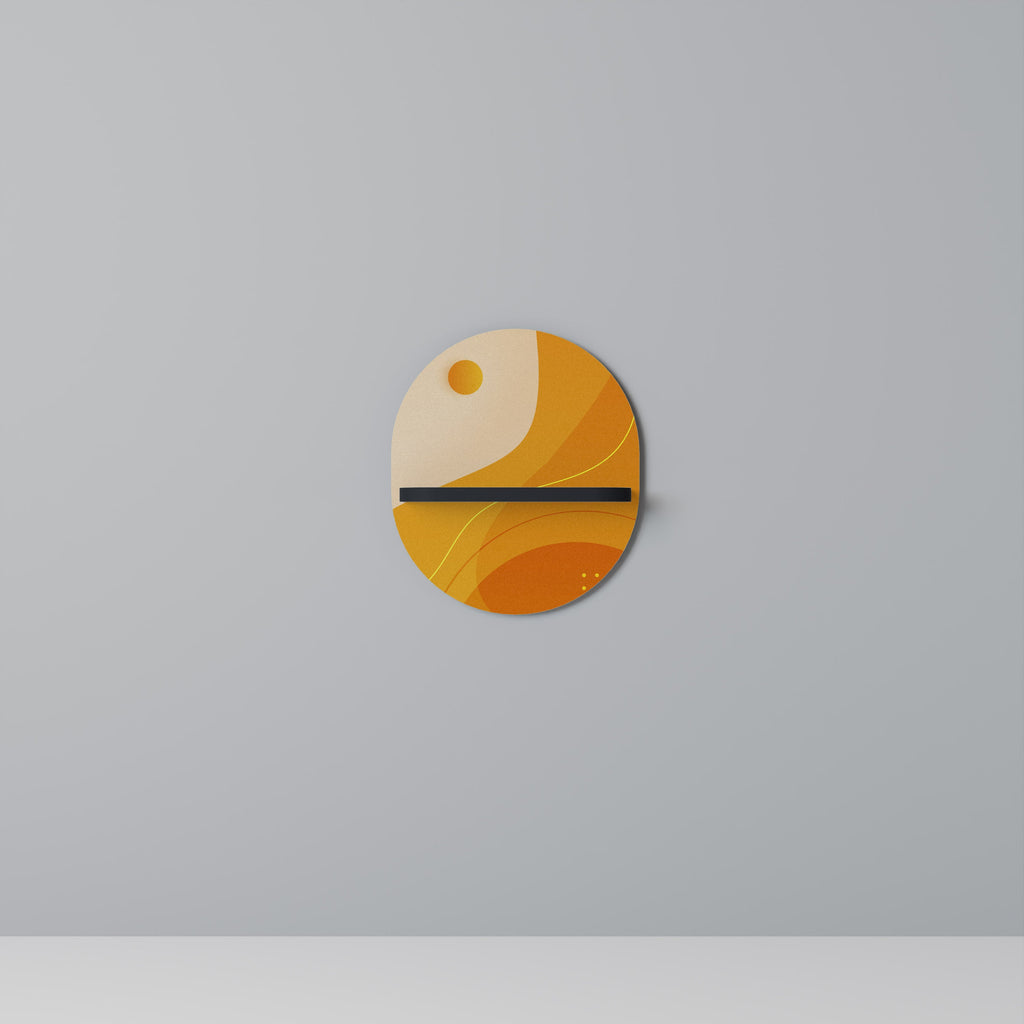 ORANGE ARRANGEMENT Prateleira Oval Decorativa em Acabamento Preto