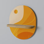 ORANGE ARRANGEMENT Prateleira Oval Decorativa em Efeito Carvalho