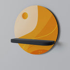 ORANGE ARRANGEMENT Prateleira Redonda Decorativa em Acabamento Preto