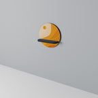 ORANGE ARRANGEMENT Prateleira Redonda Decorativa em Acabamento Preto