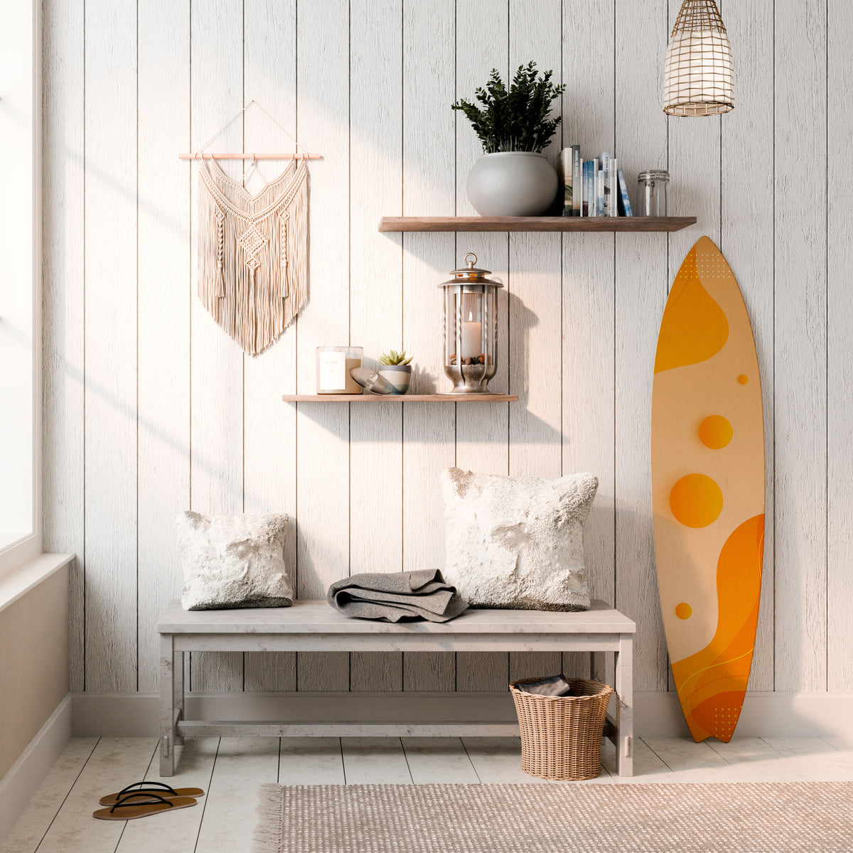 ORANGE ARRANGEMENT Surfboard Decorative Panel