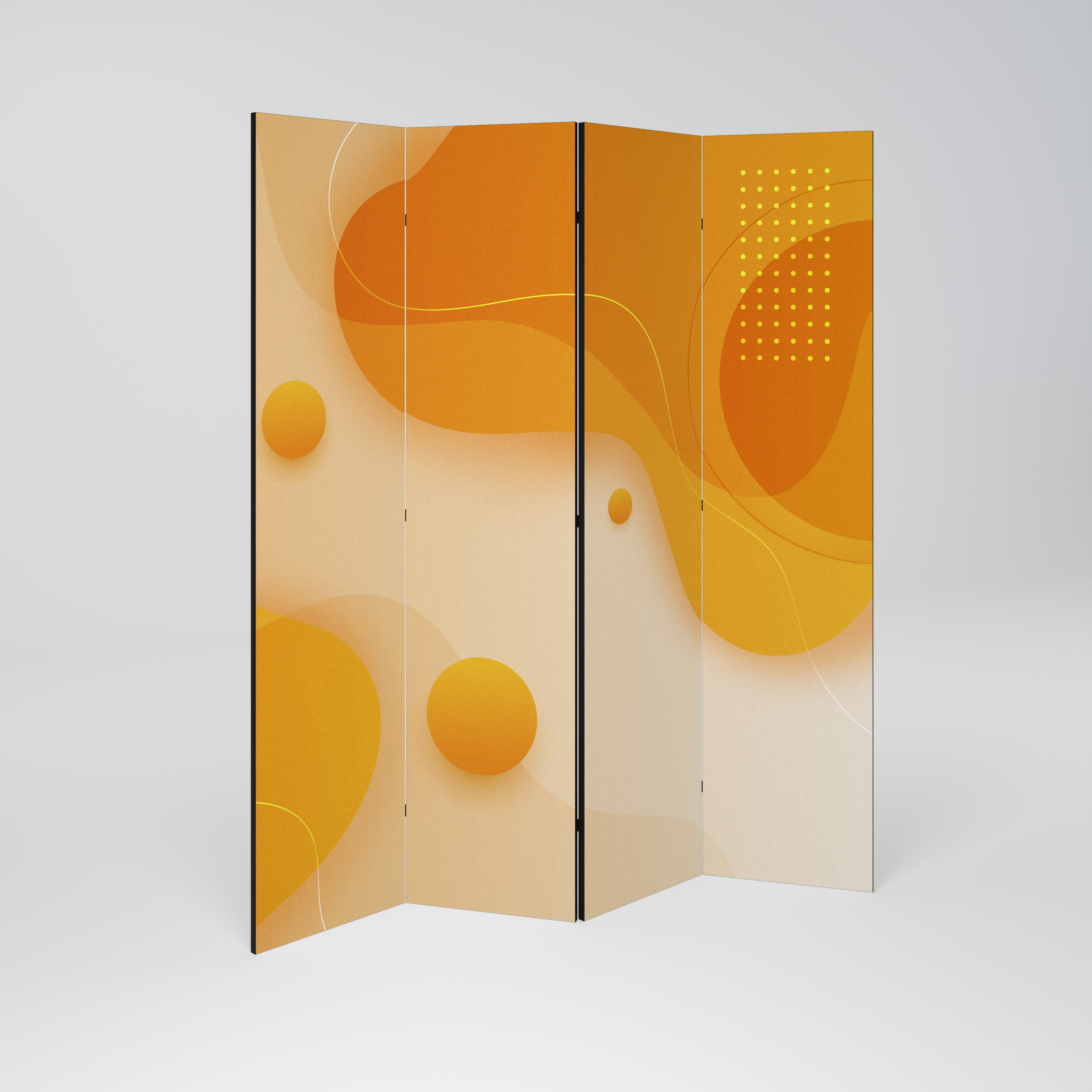 ORANGE ARRANGEMENT Biombo de 4 Painéis