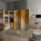 ORANGE ARRANGEMENT Biombo Decorativo de 4 Painéis