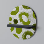 GREEN RHAPSODY Prateleira Oval Decorativa em Acabamento Preto