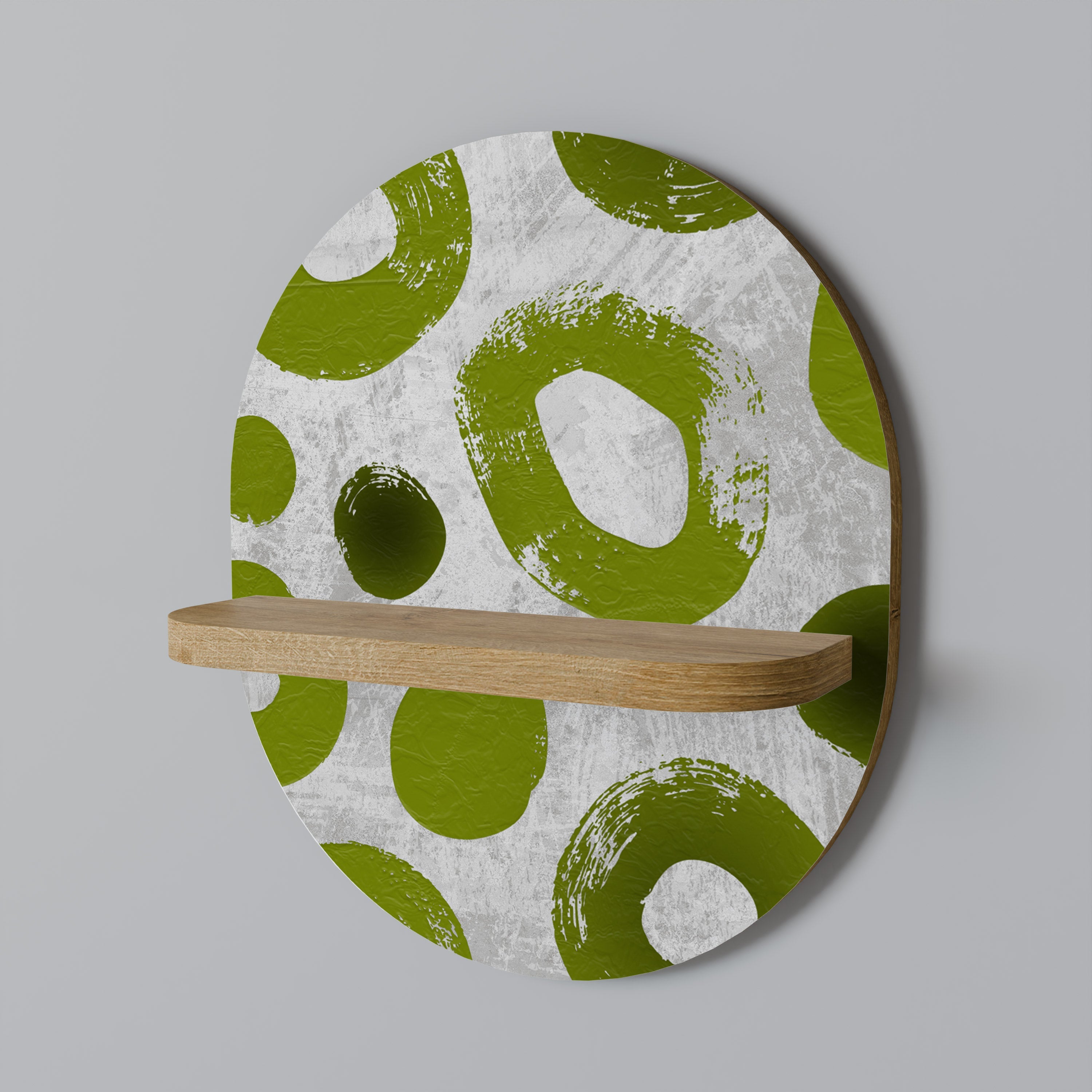 GREEN RHAPSODY Prateleira Oval Decorativa em Efeito Carvalho