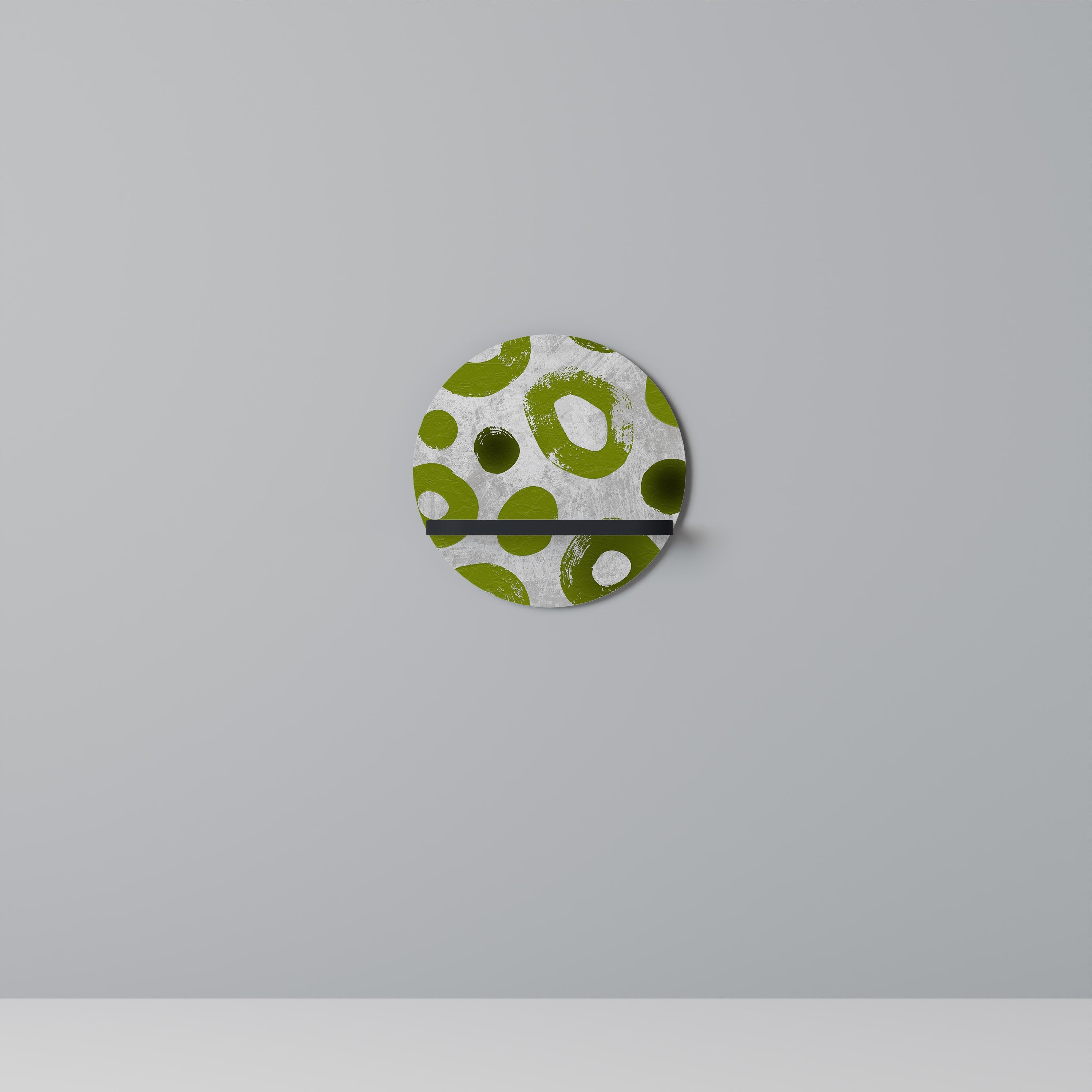 GREEN RHAPSODY Prateleira Redonda Decorativa em Acabamento Preto