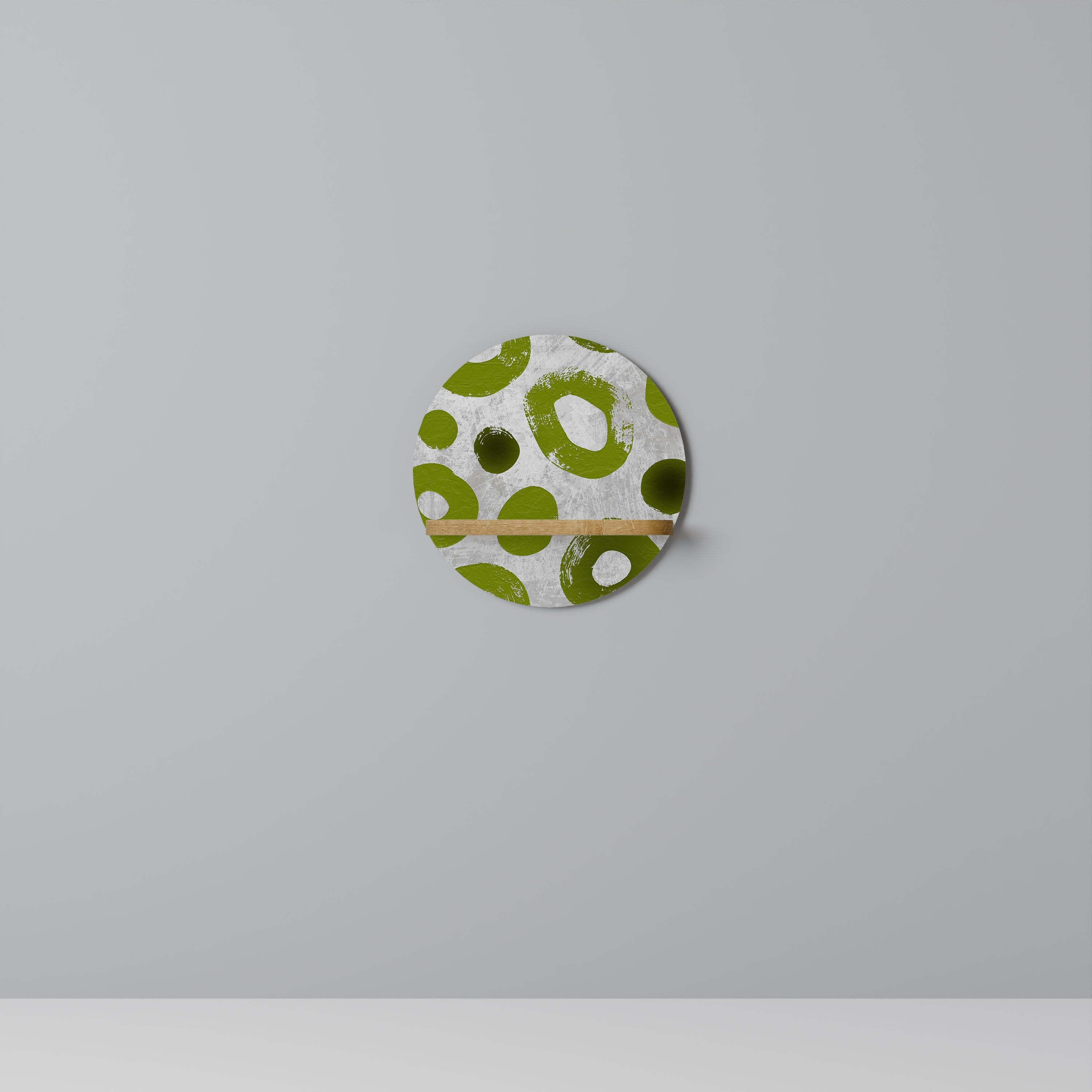 GREEN RHAPSODY Prateleira Redonda Decorativa em Efeito Carvalho