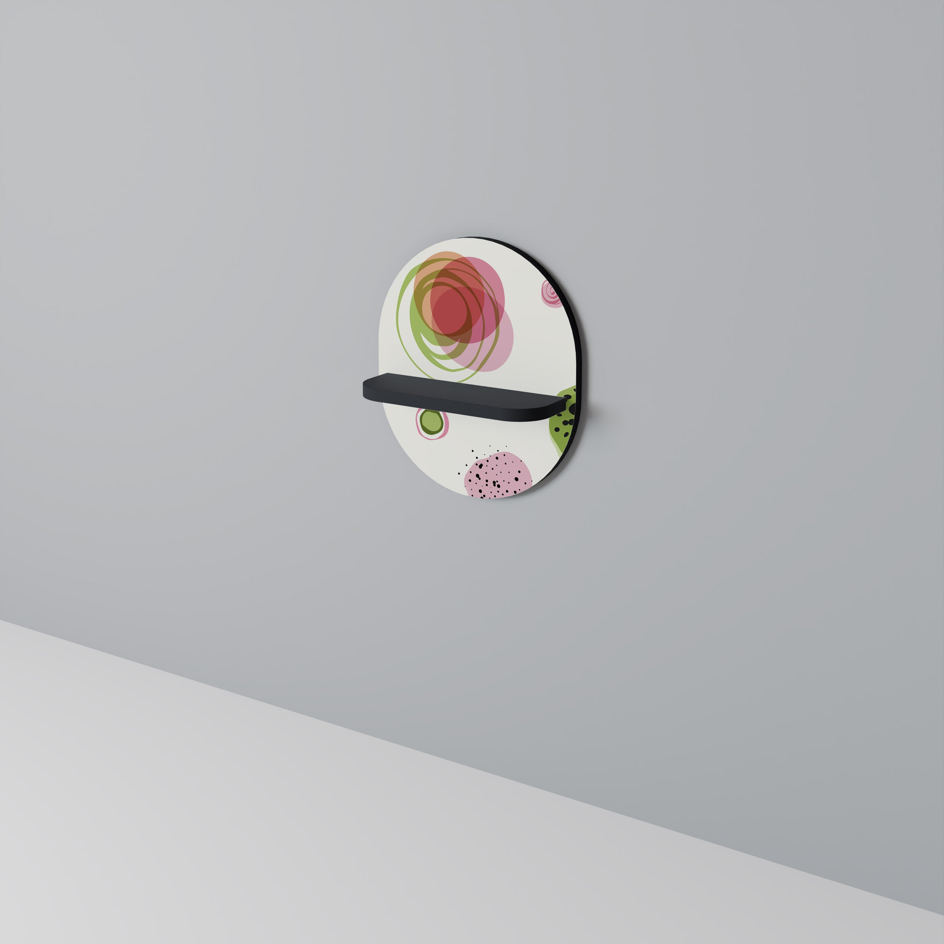 COLORFUL COSMOS Prateleira Oval Decorativa em Acabamento Preto