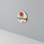 COLORFUL COSMOS Oval Art Shelf In Oak Effect