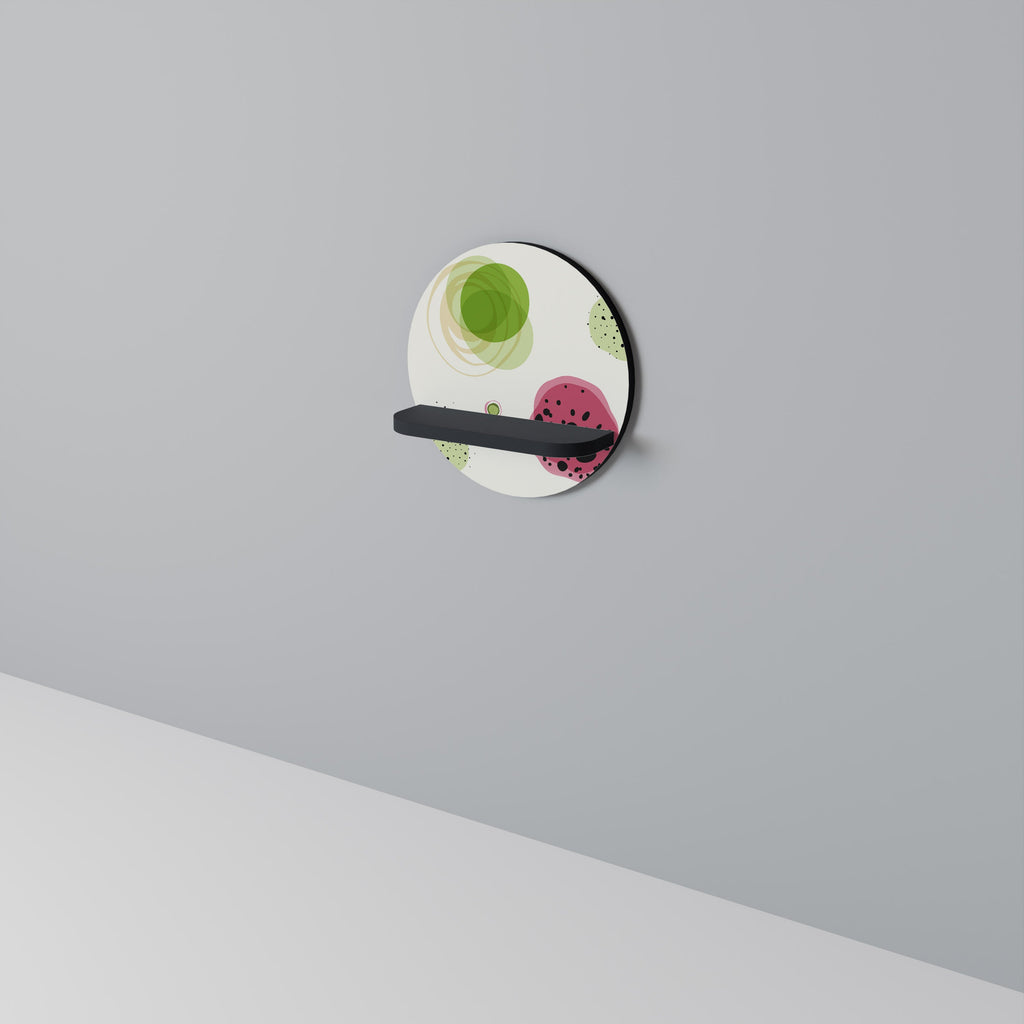 COLORFUL COSMOS Prateleira Redonda Decorativa em Acabamento Preto