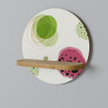 COLORFUL COSMOS Round Art Shelf In Oak Effect