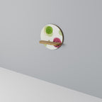 COLORFUL COSMOS Round Art Shelf In Oak Effect