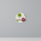 COLORFUL COSMOS Round Art Shelf In Oak Effect