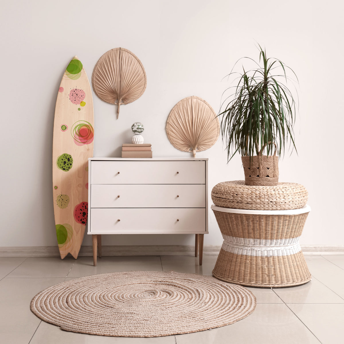 COLORFUL COSMOS Painel Decorativo Prancha de Surf