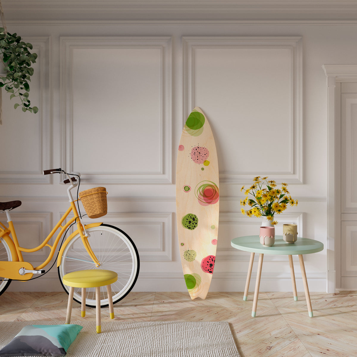COLORFUL COSMOS Painel Decorativo Prancha de Surf