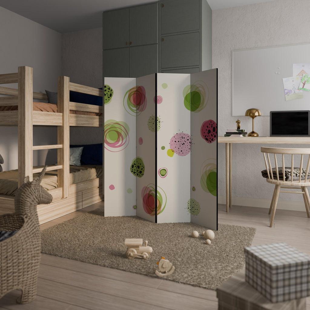 COLORFUL COSMOS Biombo Decorativo de 4 Painéis