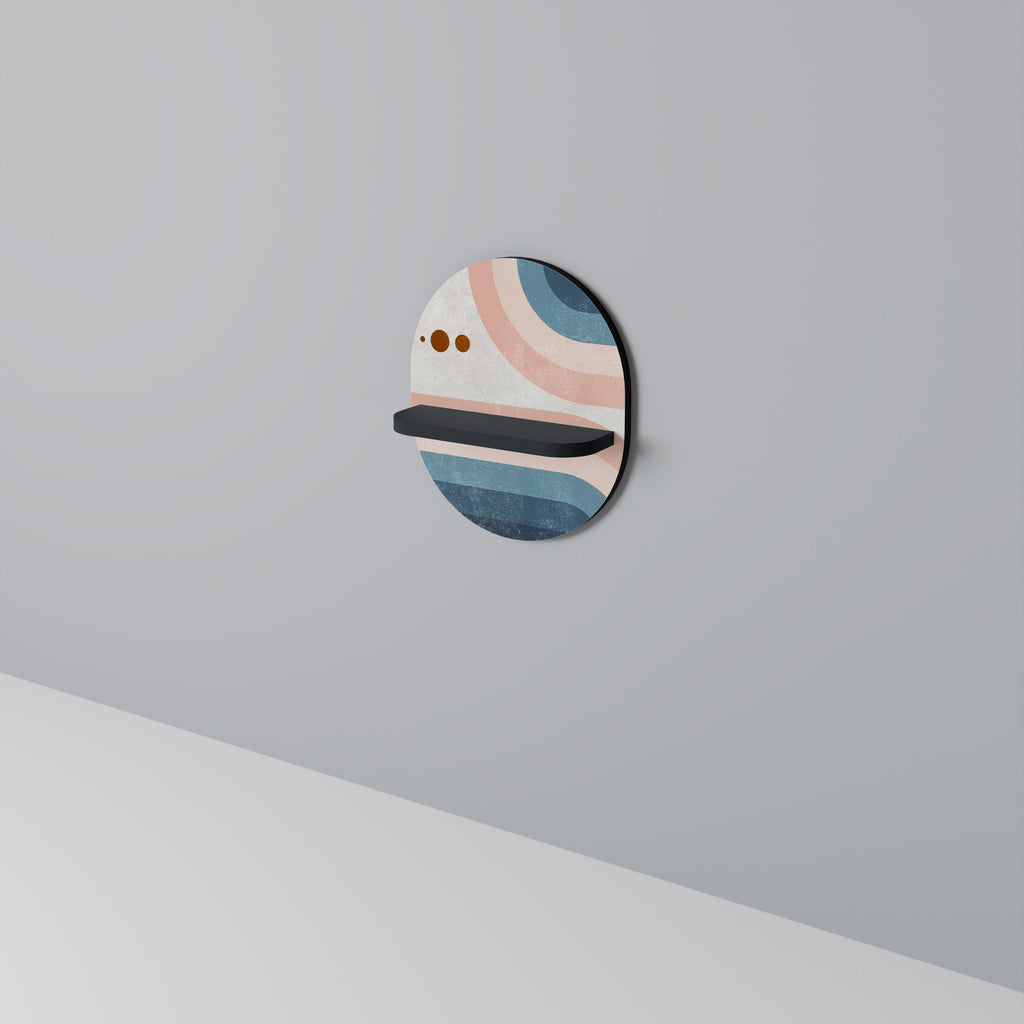 TWO HALVES Prateleira Oval Decorativa em Acabamento Preto