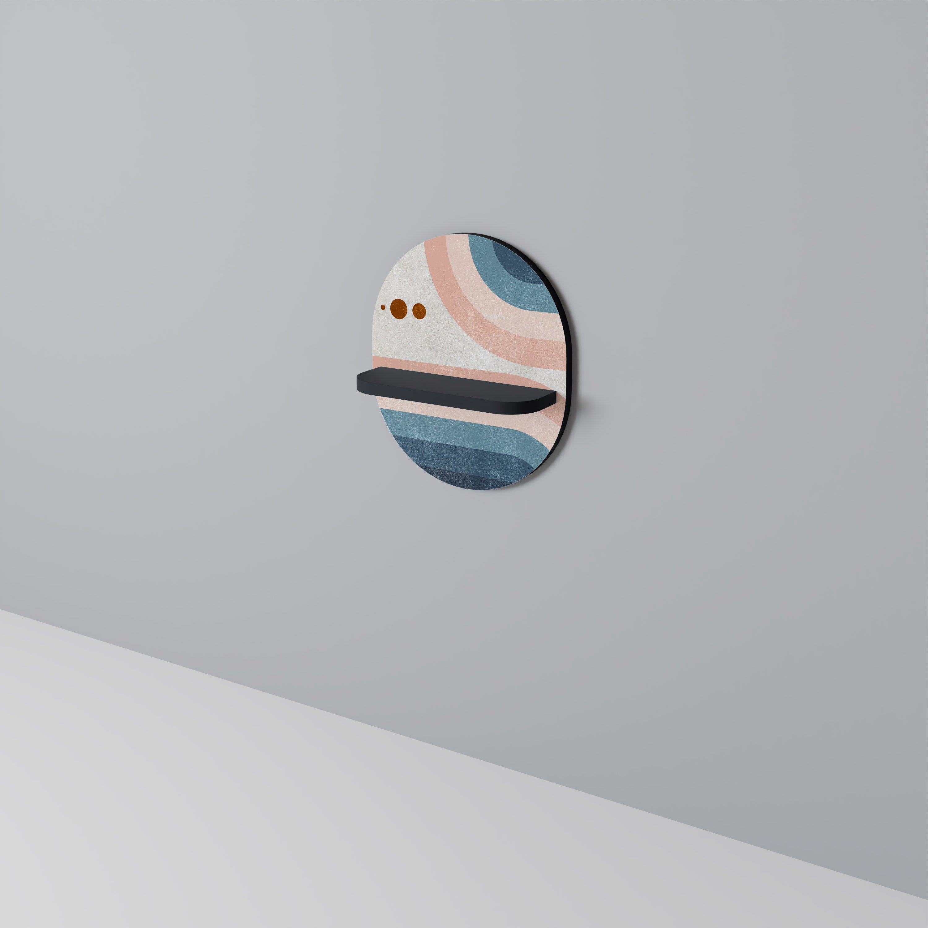 TWO HALVES Prateleira Oval Decorativa em Acabamento Preto