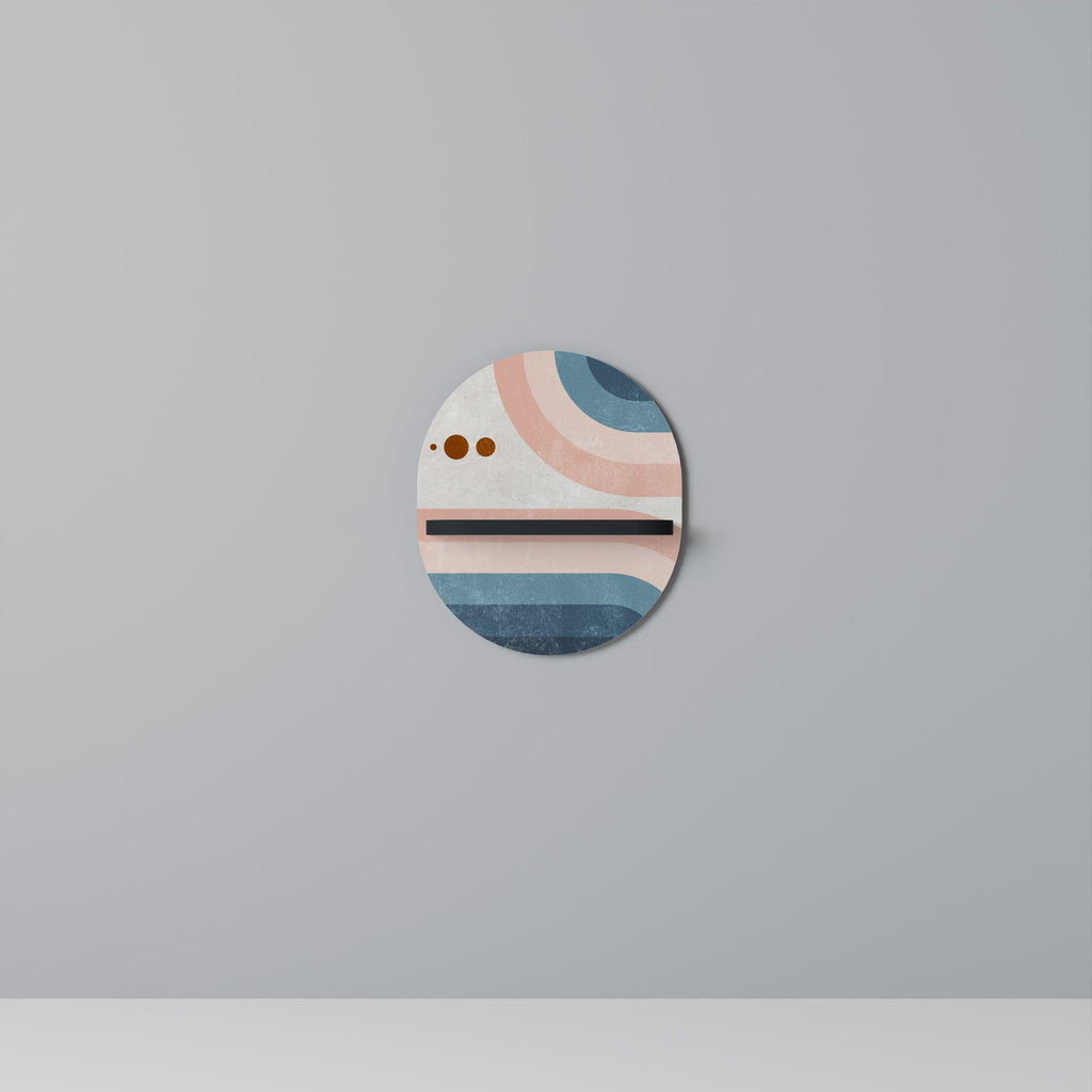 TWO HALVES Prateleira Oval Decorativa em Acabamento Preto