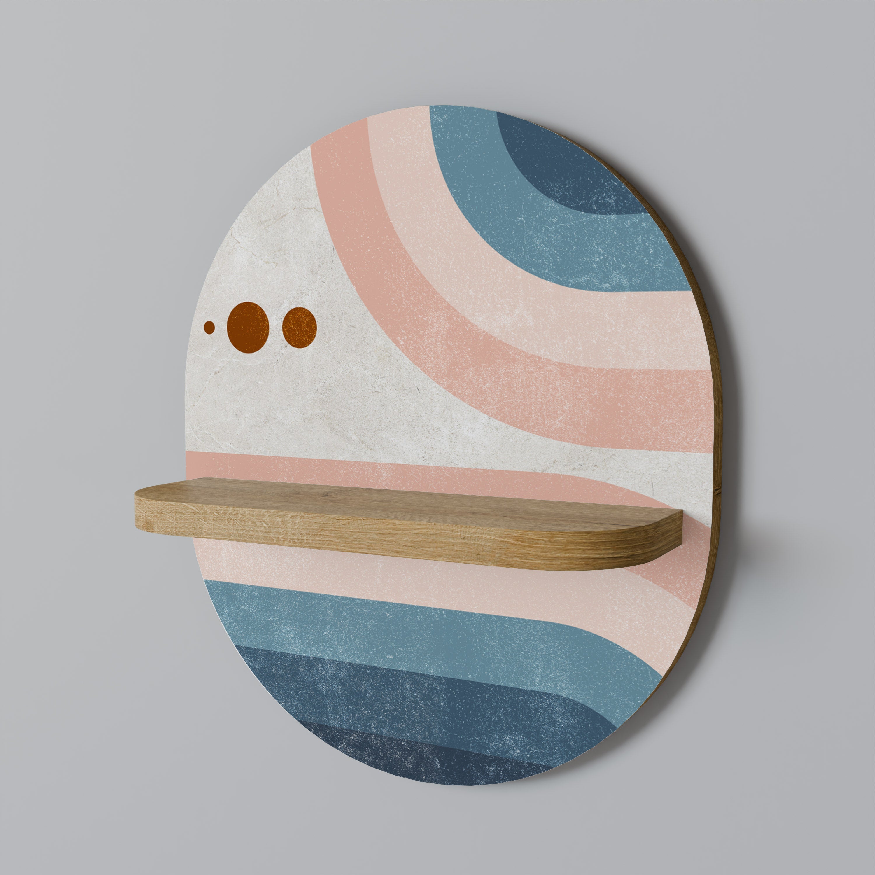 TWO HALVES Prateleira Oval Decorativa em Efeito Carvalho