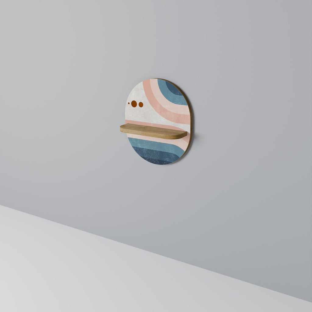 TWO HALVES Prateleira Oval Decorativa em Efeito Carvalho