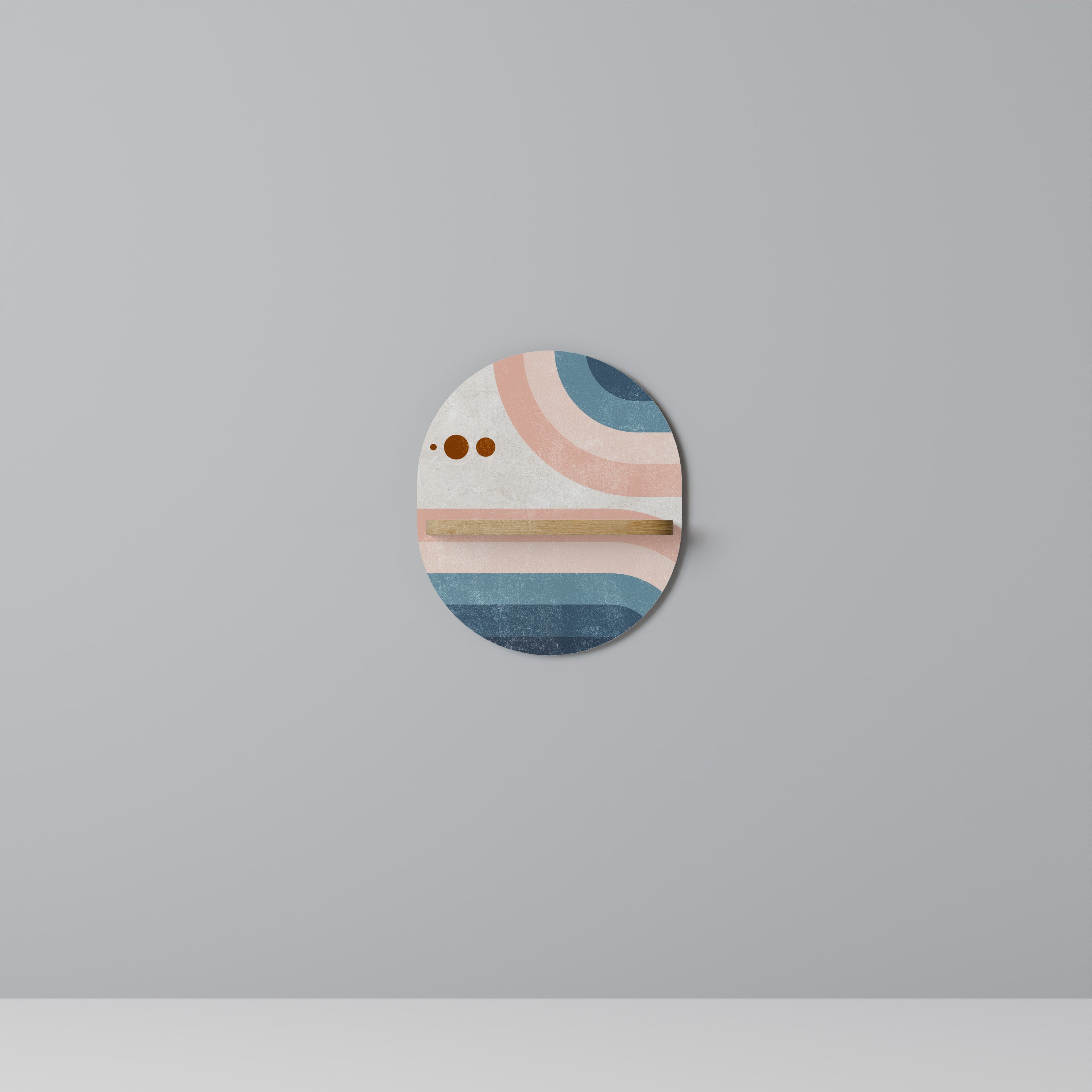 TWO HALVES Prateleira Oval Decorativa em Efeito Carvalho