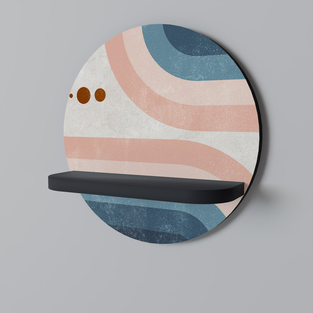 TWO HALVES Prateleira Redonda Decorativa em Acabamento Preto