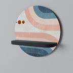 TWO HALVES Prateleira Redonda Decorativa em Acabamento Preto