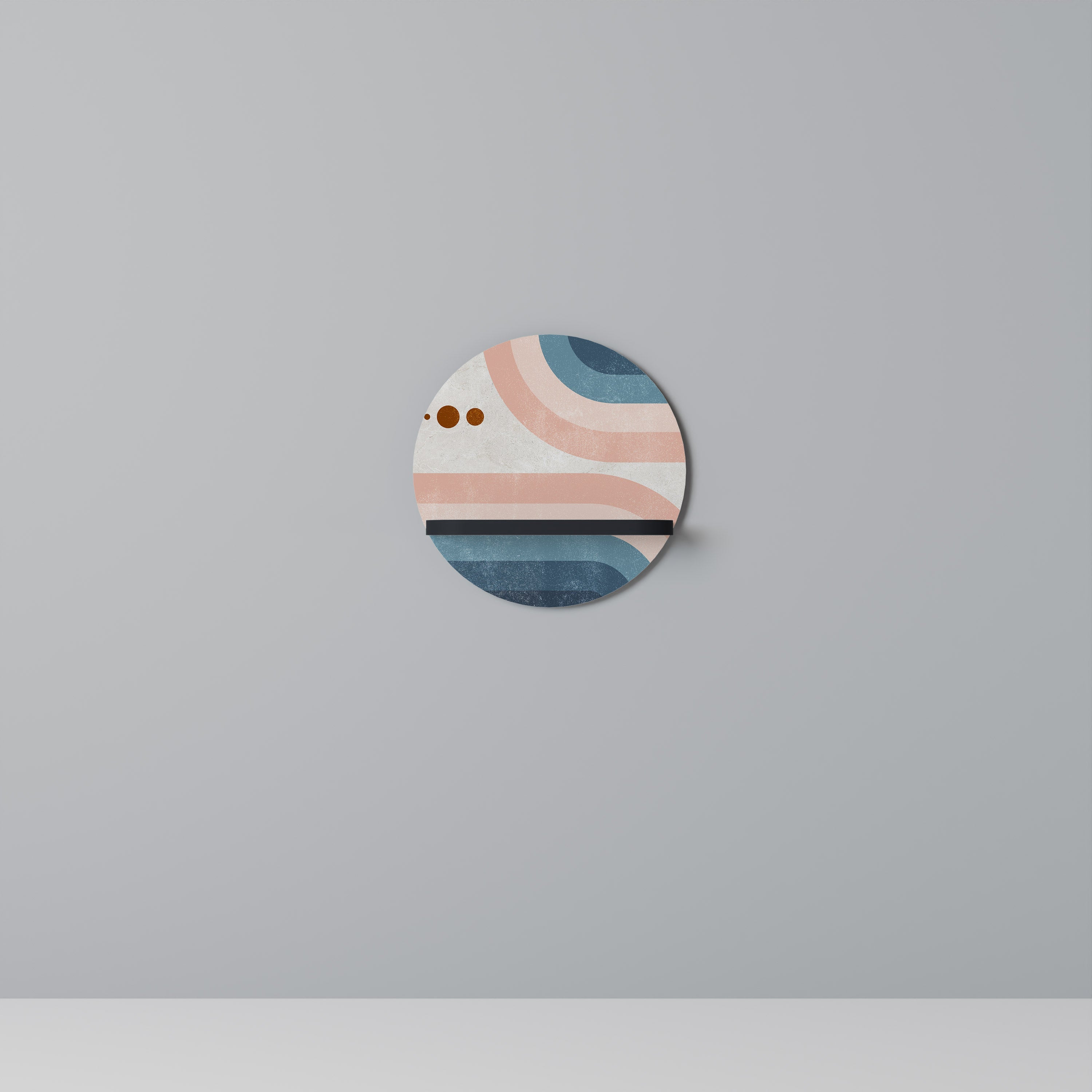 TWO HALVES Prateleira Redonda Decorativa em Acabamento Preto