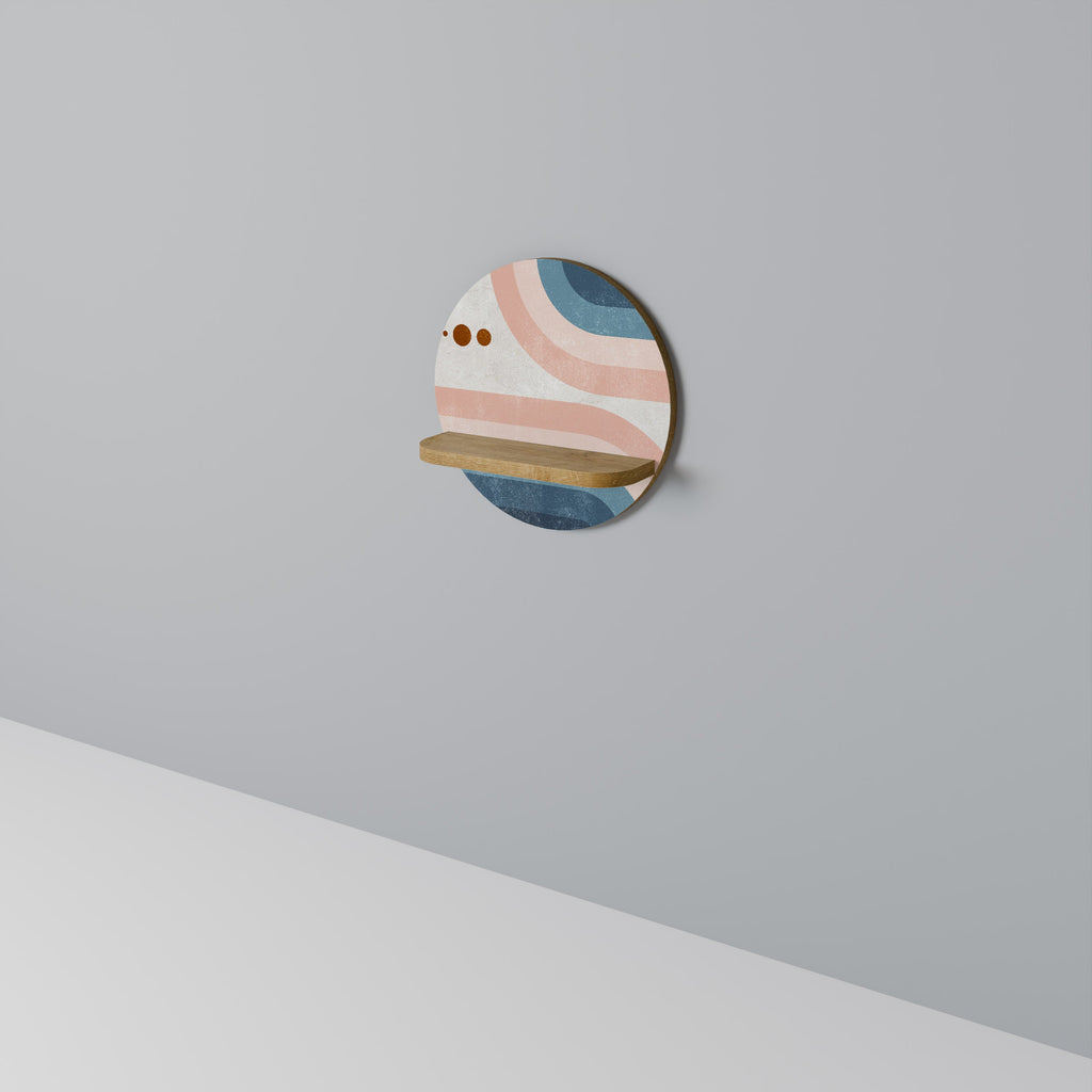 TWO HALVES Prateleira Redonda Decorativa em Efeito Carvalho